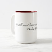 Psalm 46:10, Geschenkmok Tweekleurige Koffiemok (Voorkant links)