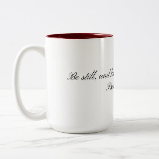 Psalm 46:10, Geschenkmok Tweekleurige Koffiemok (Links)
