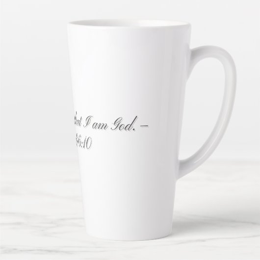 Psalm 46:10, Gift Latte Mok (Rechts)