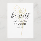 Psalm 46:10 Gouden Eucalyptus Bijbel Briefkaart (Voorkant)