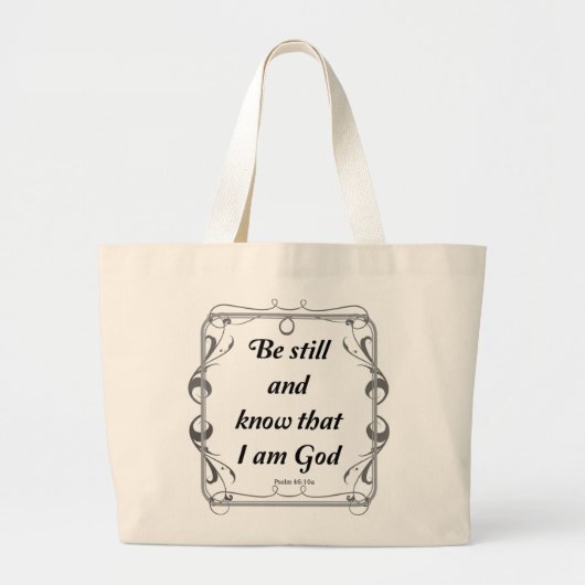 PSALM 46-10 GROTE TOTE BAG (Voorkant)