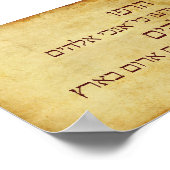 Psalm 46_10, Hebreeuws Be phaux Parchment Poster (Hoek)