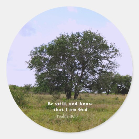 Psalm 46:10 Inspirerend Bijbelcitaat Ronde Sticker (Voorkant)