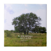 Psalm 46:10 Inspirerend Bijbelprijsopgave Tegeltje (Voorkant)