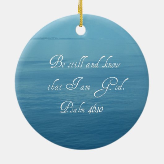 Psalm 46:10 keramisch ornament (Achterkant)