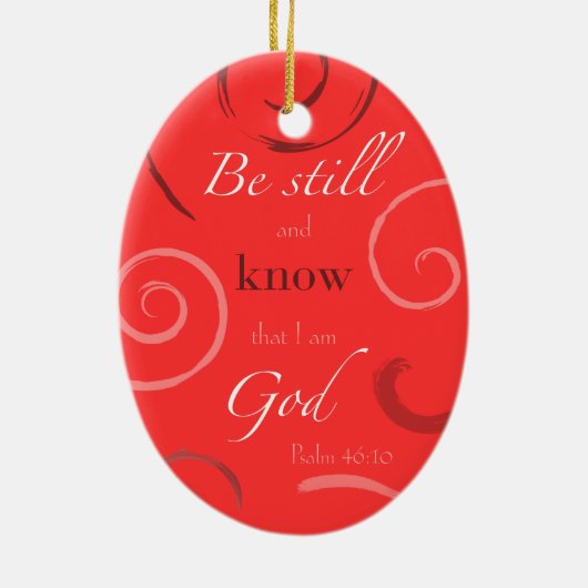 Psalm 46:10 Kies uw eigen kleur! Personaliseerbaar Keramisch Ornament (Achterkant)