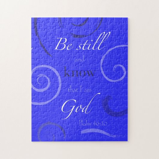 Psalm 46:10 Kies uw eigen kleur! Personaliseerbaar Legpuzzel (Verticaal)