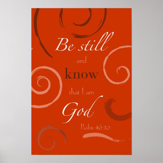 Psalm 46:10 Kies uw eigen kleur! Poster (Voorkant)