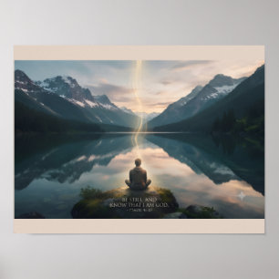 Psalm 46:10 KJV Bijbelposter   Christelijke Kunst Poster