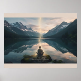 Psalm 46:10 KJV Bijbelposter | Christelijke Kunst Poster