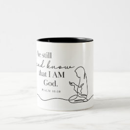 PSALM 46:10 - Koffiemok Tweekleurige Koffiemok