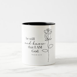 PSALM 46:10 - koffiemok Tweekleurige Koffiemok