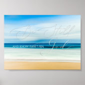 Psalm 46 10, nog steeds strand, kalm poster (Voorkant)