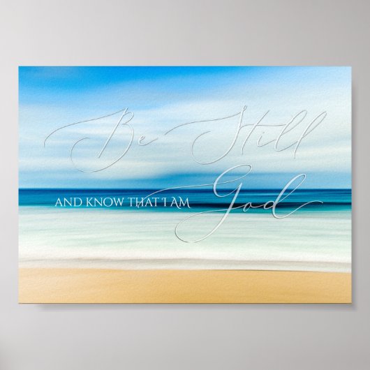 Psalm 46 10, nog steeds strand, kalm poster (Voorkant)