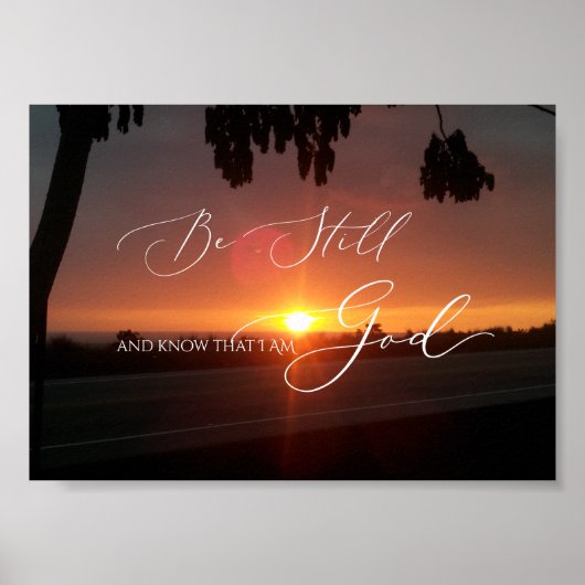 Psalm 46 10, nog steeds Sunset Kailua Kona Poster (Voorkant)