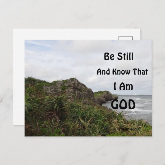 Psalm 46:10 Oceanside Aangepaste tekst Christelijk Briefkaart (Voorkant / Achterkant)