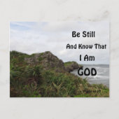 Psalm 46:10 Oceanside Aangepaste tekst Christelijk Briefkaart (Voorkant)