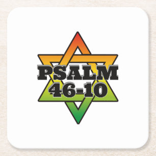 Psalm 46-10 - Onderzetter met vierkante openingen