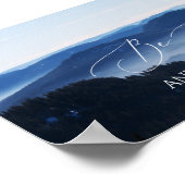 Psalm 46 10, Rustig Mistige Berg Heldere Lucht Poster (Hoek)