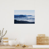 Psalm 46 10, Rustig Nevelige Berg Heldere Lucht Poster (Keuken)