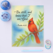 Psalm 46:10 Rustig Rode Kardinaal Schriftuur Natuu Flyer (Enkel)