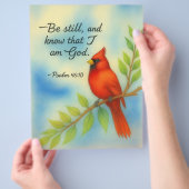 Psalm 46:10 Rustig Rode Kardinaal Schriftuur Natuu Flyer (Hand)