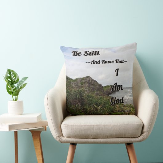 Psalm 46:10 Schilderachtig Bijbelvers Kussen (Stoel)