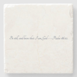 Psalm 46:10, (Stijl 2), Geschenk Steen Onderzetter