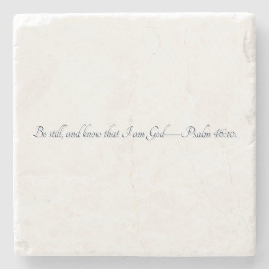Psalm 46:10, (Stijl 2), Geschenk Steen Onderzetter (Voorkant)
