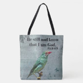 Psalm 46:10 Verzen en Australische Ster Finch Tote Bag (Voorkant)
