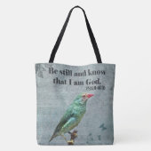 Psalm 46:10 Verzen en Australische Ster Finch Tote Bag (Achterkant)