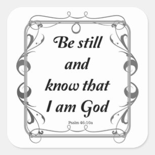 PSALM 46-10 VIERKANTE STICKER