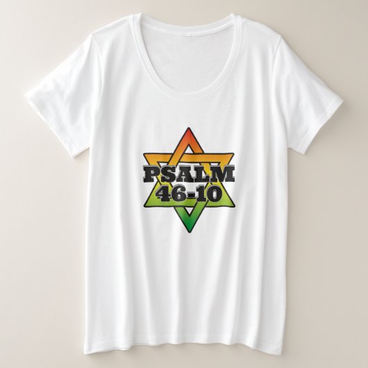 Psalm 46-10 - Vrouwen plus T-Shirt formaat (Design voorkant)
