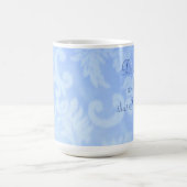 Psalm 46:10 Wees stil en ken Blue Paisley Ceramic Koffiemok (Center)