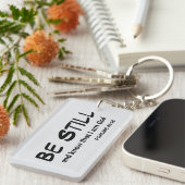 Psalm 46:10 Wees stil en ken het Bijbelvers Sleutelhanger (Voorkant Rechts)