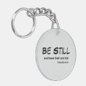 Psalm 46:10 Wees stil en ken het Bijbelvers Sleutelhanger (Voorkant Links)