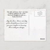 Psalm 46:10 Wees stil en weet dat ik een Briefkaar Briefkaart (Achterkant)