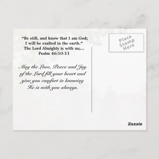 Psalm 46:10 Wees stil en weet dat ik een Briefkaar Briefkaart (Achterkant)