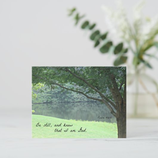 Psalm 46:10 Wees stil en weet dat ik God ben. Briefkaart (Staand voorkant)