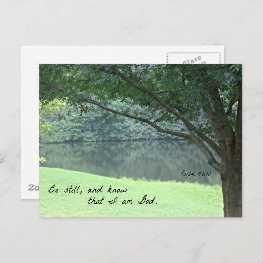Psalm 46:10 Wees stil en weet dat ik God ben. Briefkaart (Voorkant / Achterkant)