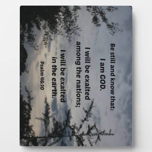 Psalm 46:10 Wees stil en weet dat ik God ben Fotoplaat (Voorkant)