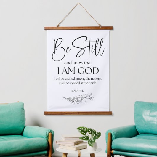 Psalm 46:10 Wees stil en weet dat ik God ben Hangend Wandkleed (Woonkamer)