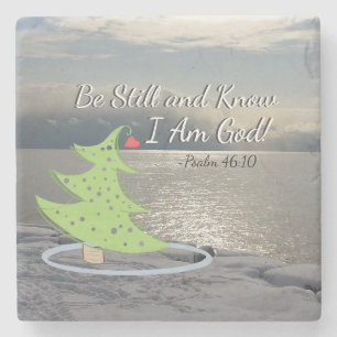 Psalm 46:10 "Wees stil en weet dat ik God ben" Ker Stenen Onderzetter