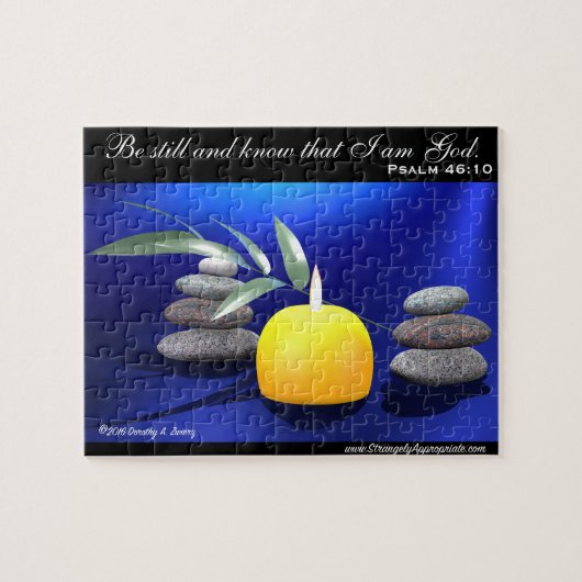 Psalm 46:10 Wees stil en weet dat ik God ben. Legpuzzel (Horizontaal)
