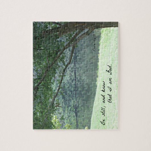 Psalm 46:10 Wees stil en weet dat ik God ben. Legpuzzel (Verticaal)