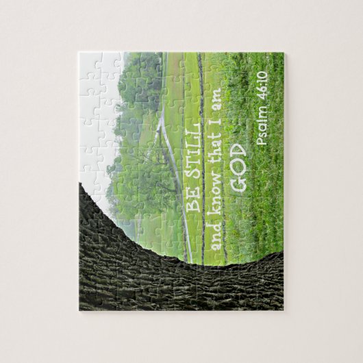Psalm 46:10 Wees stil en weet dat ik God ben. Legpuzzel (Verticaal)