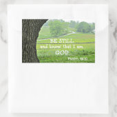 Psalm 46:10 Wees stil en weet dat ik God ben. Rechthoekige Sticker (Tas)