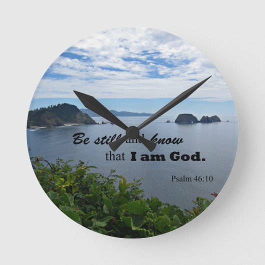 Psalm 46:10 Wees stil en weet dat ik God ben Ronde Klok (Voorkant)