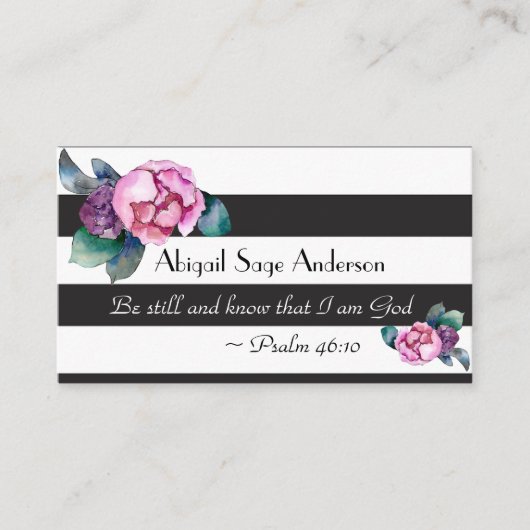 Psalm 46:10 Wees stil en weet dat ik God ben Visitekaartje (Voorkant)