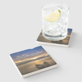 Psalm 46:10 Wees stil en weet dat ik God bijbel be Stenen Onderzetter (Zijkant)